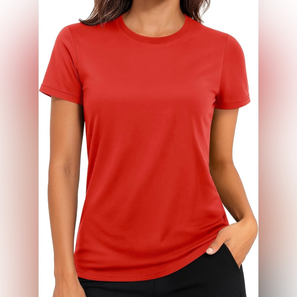 Red Crewneck Short Sleeve Tshirt EUC - Picture 1 of 7
